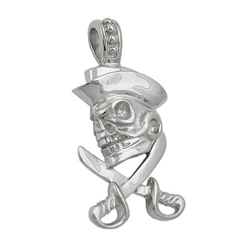 Anhänger Totenkopf mit Piratenhut 925