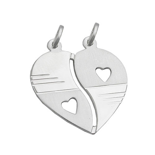 Anhänger Herz mit 2 Ösen Silber 925