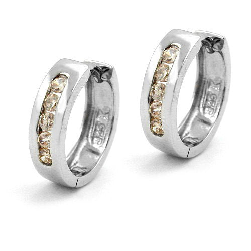 Creolen Zirkonia champagner Silber 925