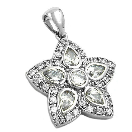 Anhänger Blume mit Zirkonia Silber 925