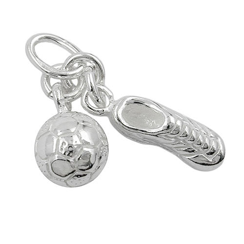 Anhänger Fußball u. Schuh Silber 925