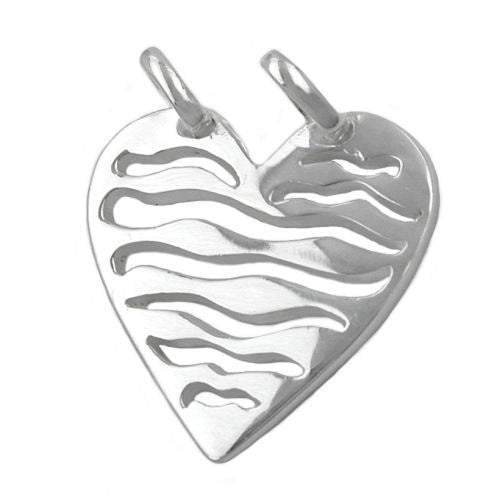 Anhänger Herz mit 2 Ösen Silber 925