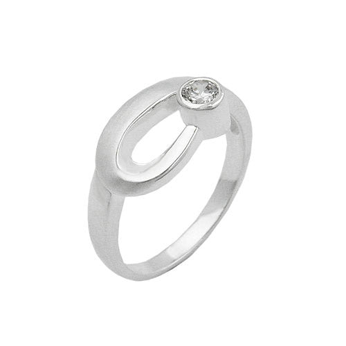 Ring 9mm Zirkonia gefasst Silber 925