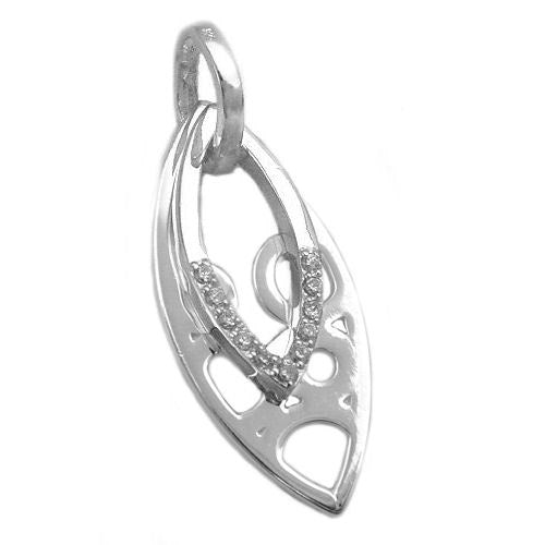 Anhänger spitzoval Zirkonia Silber 925