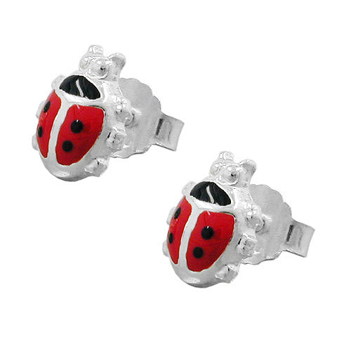 Ohrstecker Marienkäfer Silber 925