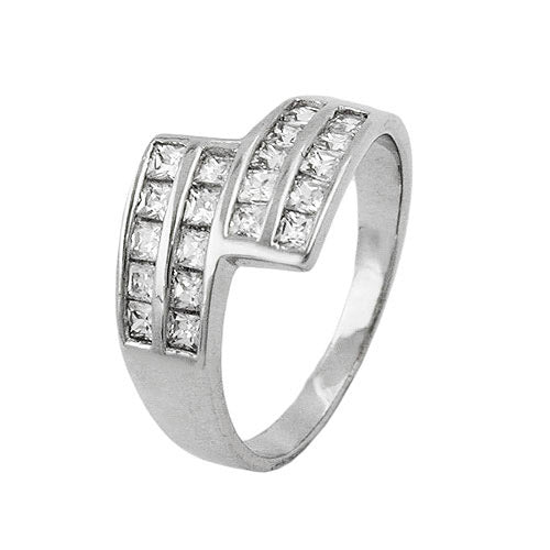 Ring Zirkonia rhodiniert Silber 925