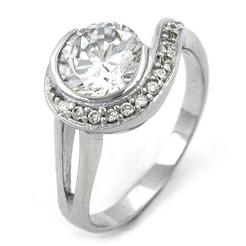 Ring Zirkonia rhodiniert Silber 925