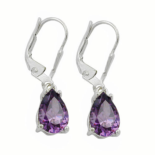 Ohrringe Brisur Glas amethyst Silber 925