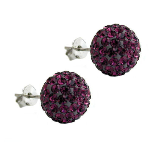 Ohrstecker 10mm Strass-amethyst Silber 925