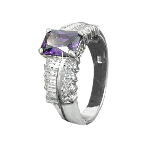 Ring Zirkonia amethyst-weiß Silber 925