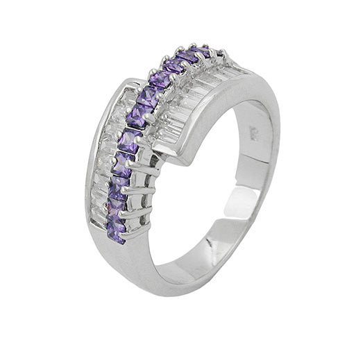 Ring Zirkonia amethyst-weiß Silber 925