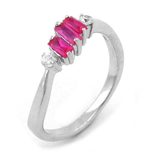 Ring Zirkonia pink-weiß Silber 925