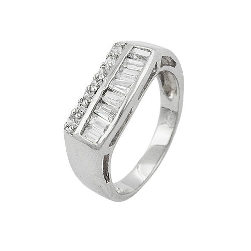 Ring Zirkonia rhodiniert Silber 925