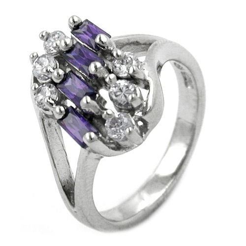 Ring Zirkonia amethyst-weiß Silber 925