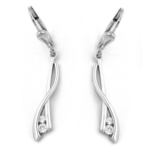 Ohrringe Brisur Zirkonia rhodiniert Silber 925