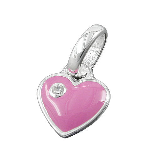 Anhänger Herz-pink Zirkonia Silber 925
