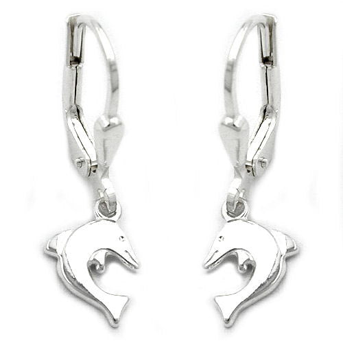 Ohrringe Brisur Delfin glänzend Silber 925