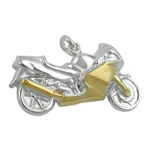 Anhänger Motorrad bicolor Silber 925