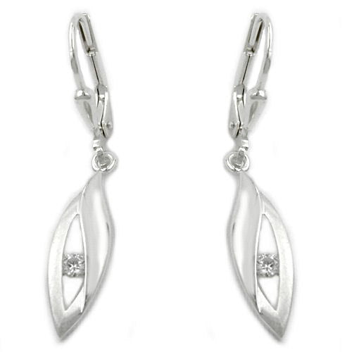 Ohrringe Brisur Zirkonia matt-glänzend Silber 925