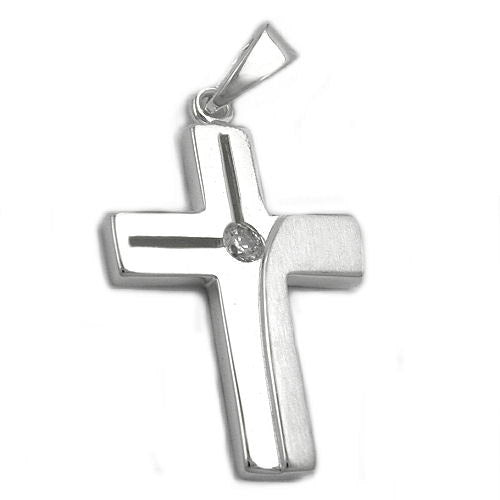 Anhänger Kreuz glänzend Silber 925