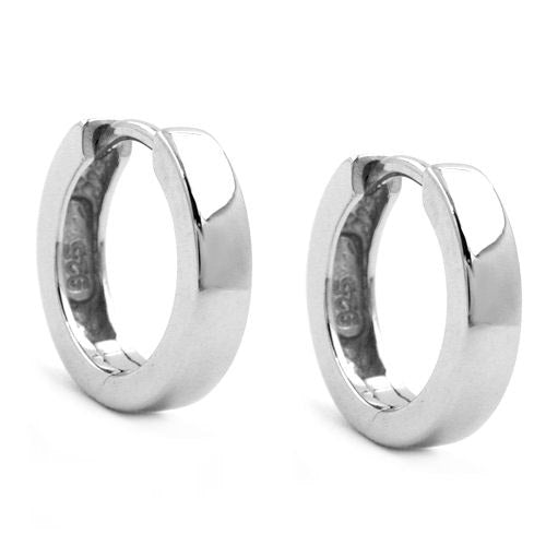 Creolen 13x3mm rhodiniert Silber 925