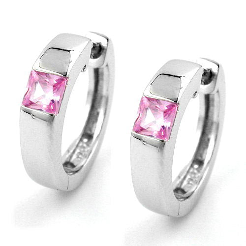 Creolen Zirkonia rosa-pink Silber 925