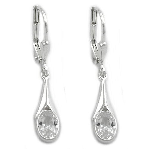 Ohrringe Brisur Zirkonia weiß Silber 925