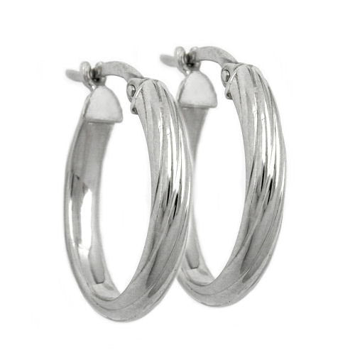 Creolen oval rhodiniert Silber 925
