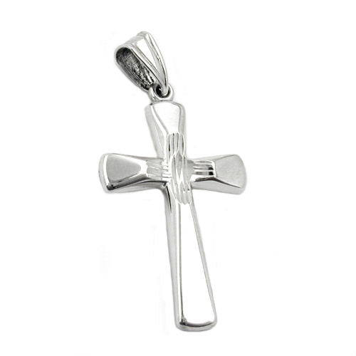 Anhänger Kreuz rhodiniert Silber 925