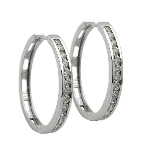 Creolen mit vielen Zirkonia Silber 925