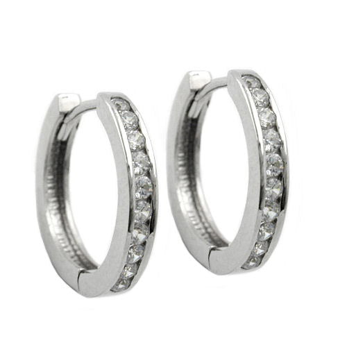 Creolen mit vielen Zirkonia Silber 925