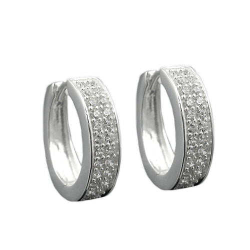 Creolen mit vielen Zirkonia Silber 925