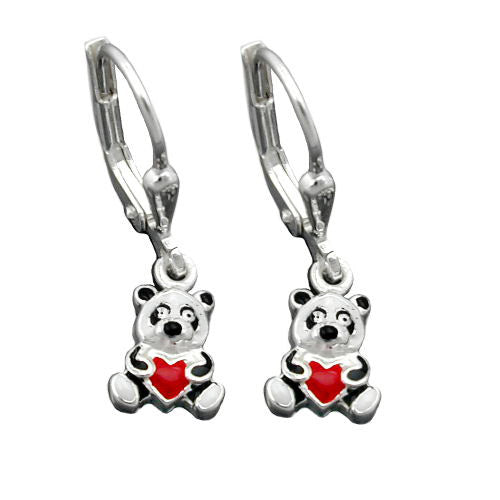 Ohrringe Brisur kleiner Panda-Bär Silber 925