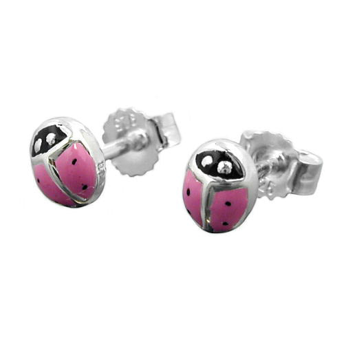 Ohrstecker Marienkäfer Silber 925