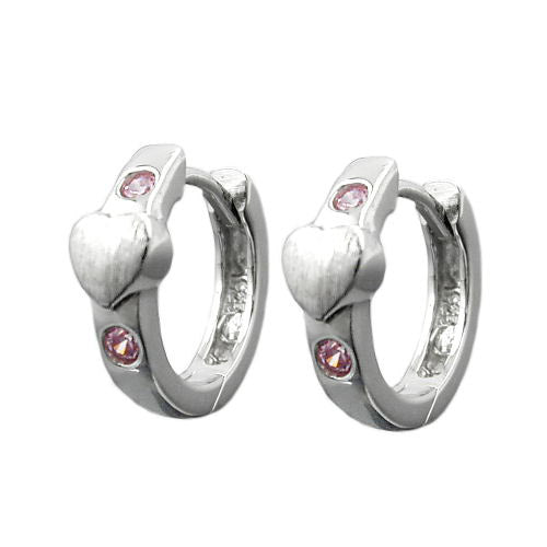 Creolen Herz mit Zirkonia Silber 925