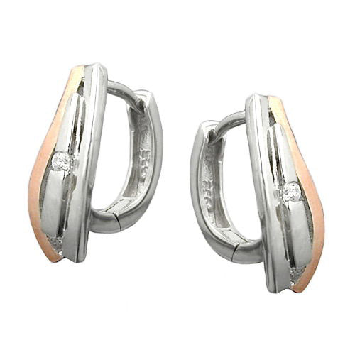 Creolen bicolor Zirkonia Silber 925