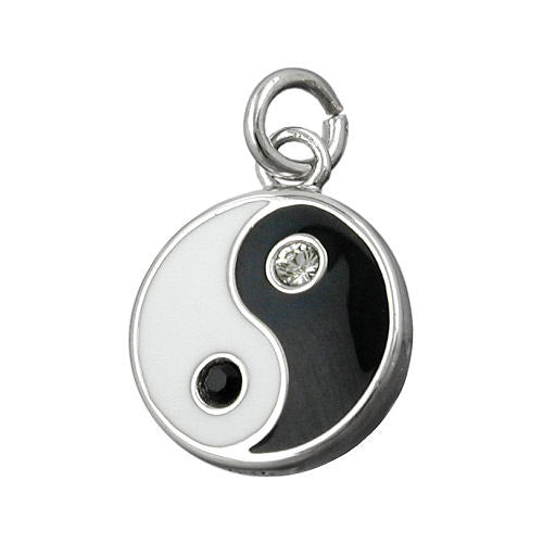 Anhänger Yin-Yang lackiert Silber 925