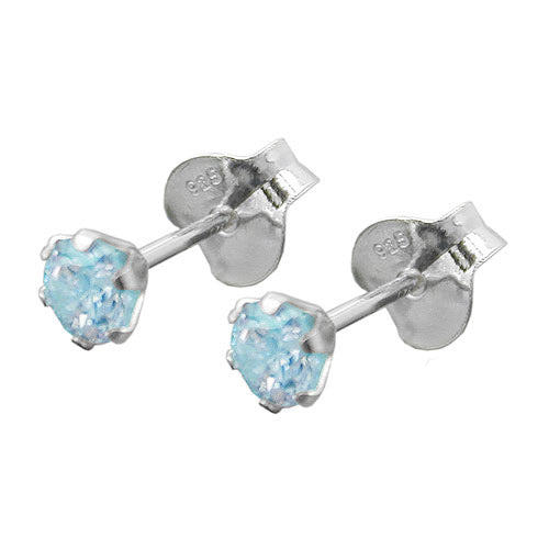 Ohrstecker Zirkonia aqua Silber 925