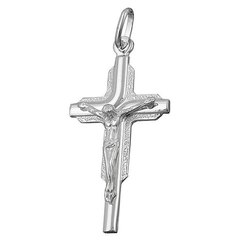 Anhänger Kreuz Jesus glänzend Silber 925