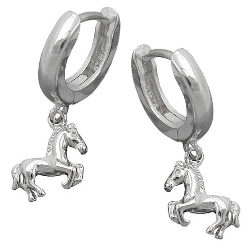 Creolen Pferd Klappscharnier Silber 925