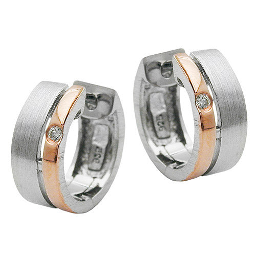Creolen rotvergoldet Zirkonia Silber 925