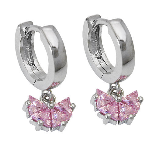 Creolen Zirkonia pink Silber 925