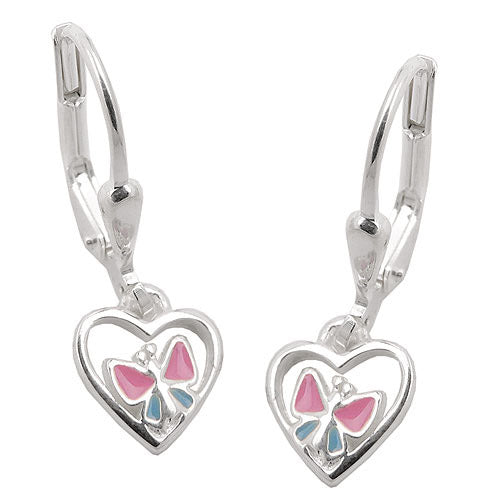 Ohrringe Brisur Schmetterling im Herz Silber 925