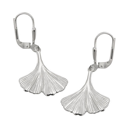 Ohrringe Brisur Ginkgo-Blatt Silber 925