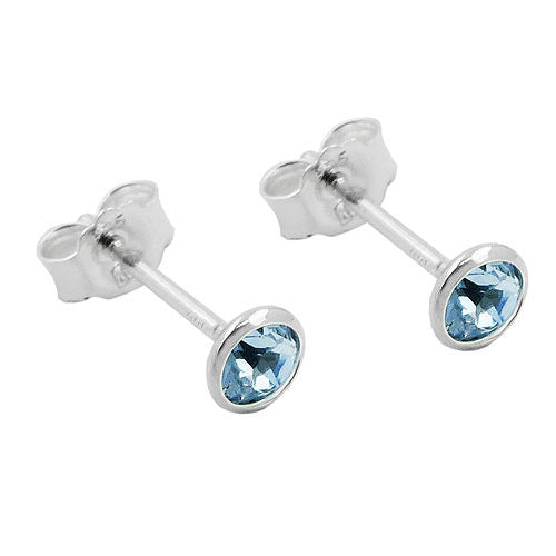 Ohrstecker Zirkonia hellblau Silber 925