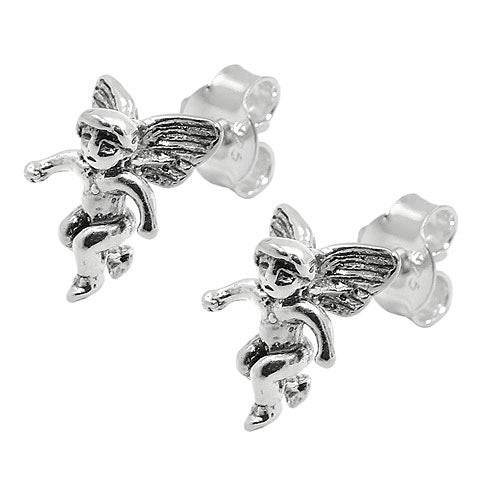 Ohrstecker Engel geschwärzt Silber 925