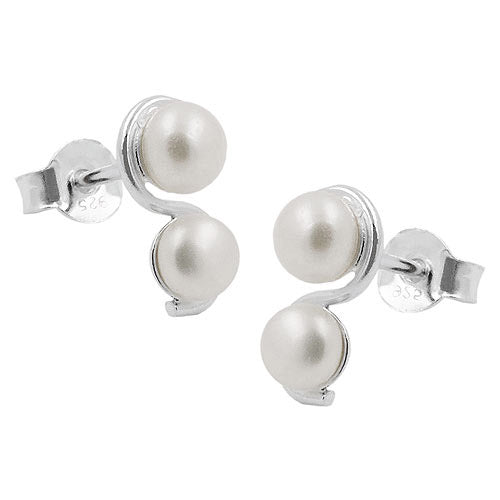 Ohrstecker je 2 Zuchtperlen Silber 925