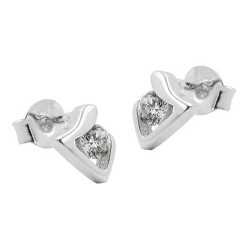 Ohrstecker Dreieck Zirkonia Silber 925