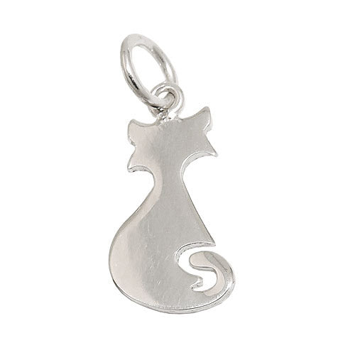Anhänger Katze glänzend Silber 925