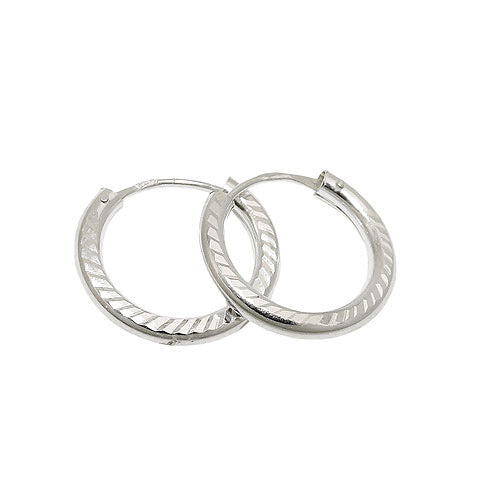 Creolen 15x2mm diamantiert Silber 925